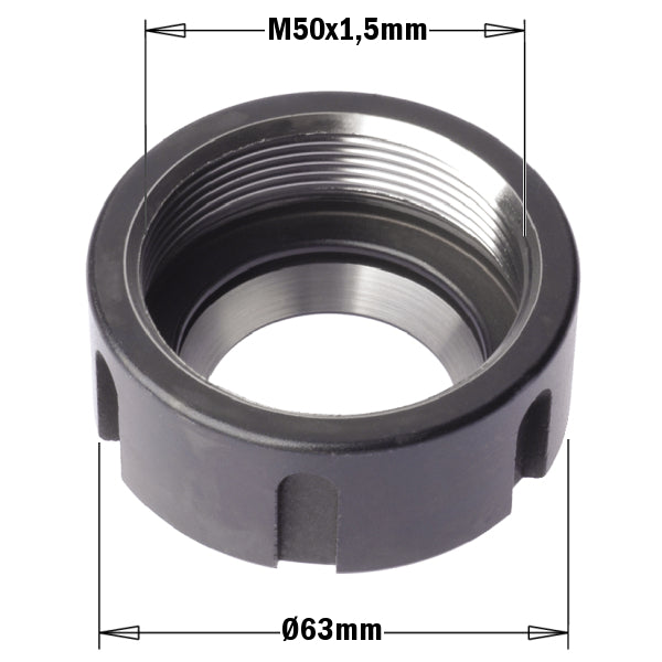 ER40 CLAMPING NUT W/BRNG  M50X1,5  RH