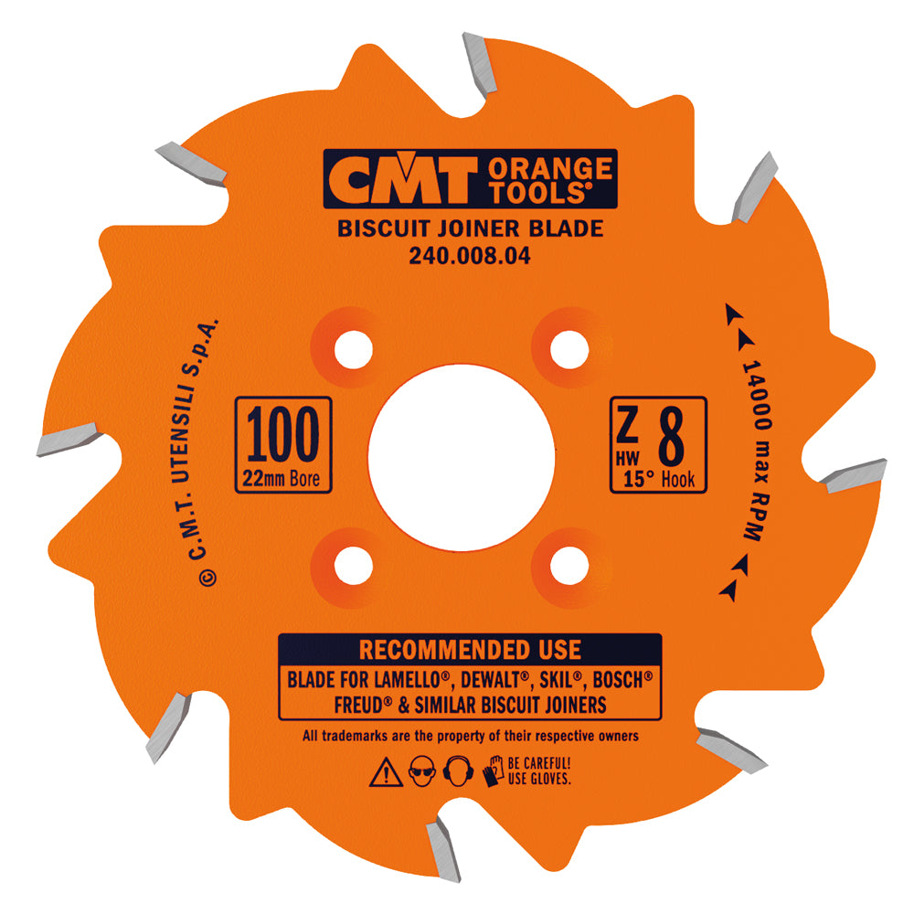 Biscuit Joiner Saw Blade Hw 100X3.96/3X22+4 Z6 Atb