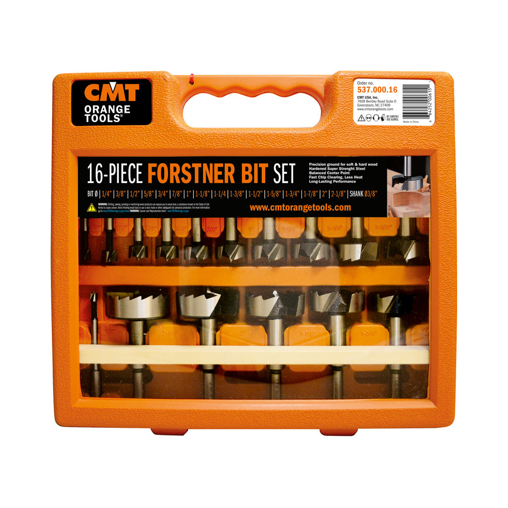 Forstner Bit Set With Case 16-Pce Hl S=3/8' Rh