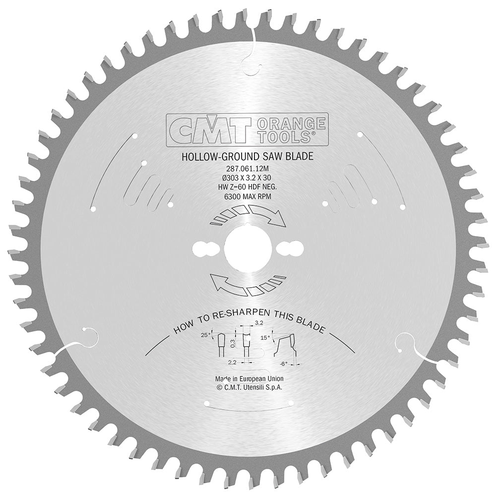 Hollow-Ground Saw Blade 220X3.2X30 Z42 Hdf -6? Neg.