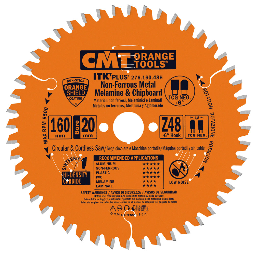 ITK Saw Blade for Aluminium HW 165x1.8/1.2x20+16 Z48 TCG NEG