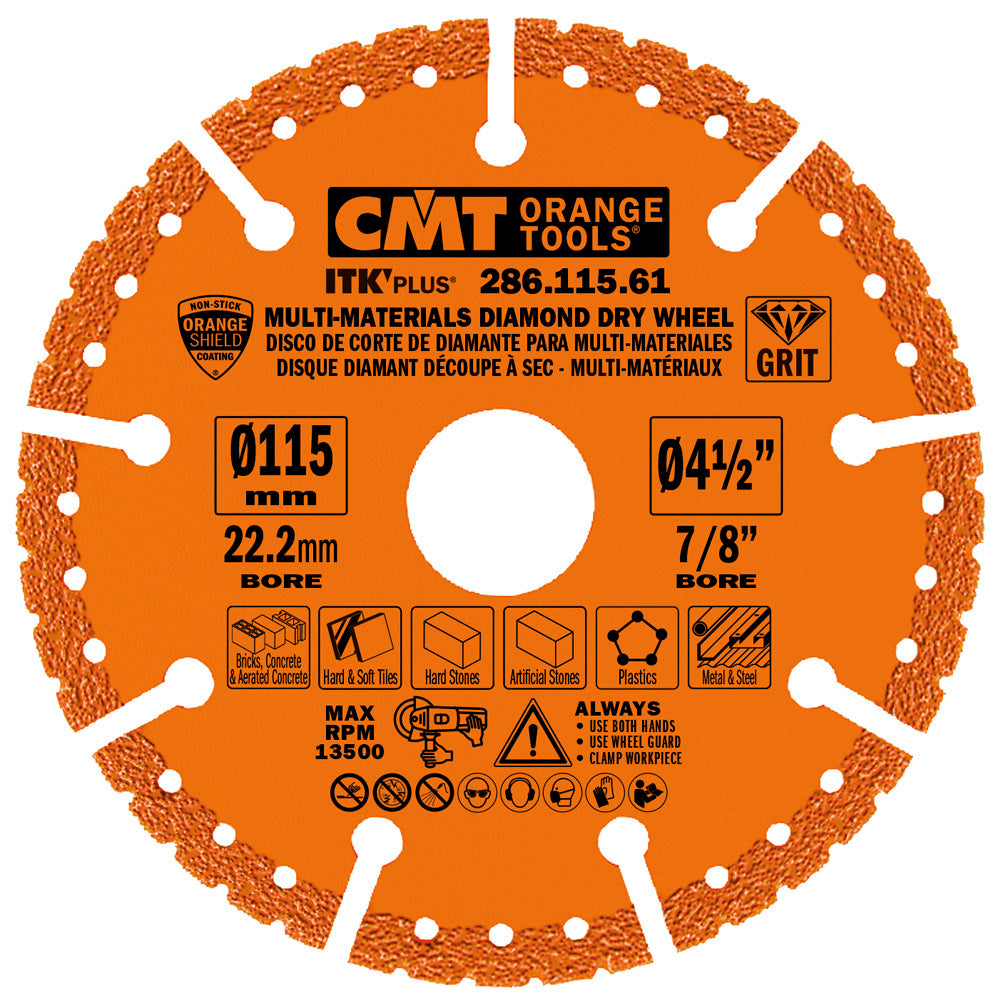 MULTIMATERIAL CUT.WHEEL HW-GRIT D=115 B=22.23+15.88+9.5