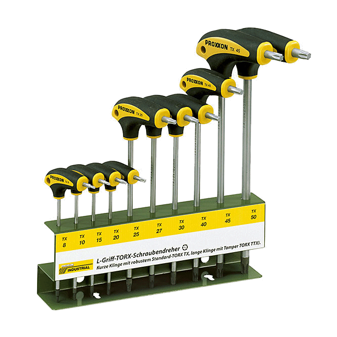L-handle screwdriver set TX / TTX with holder (10-piece)