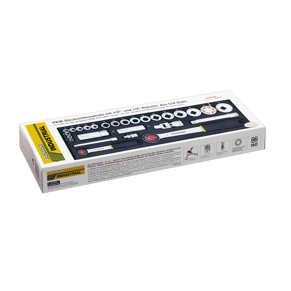 Socket set 1/4" + 1/2" (27-piece)