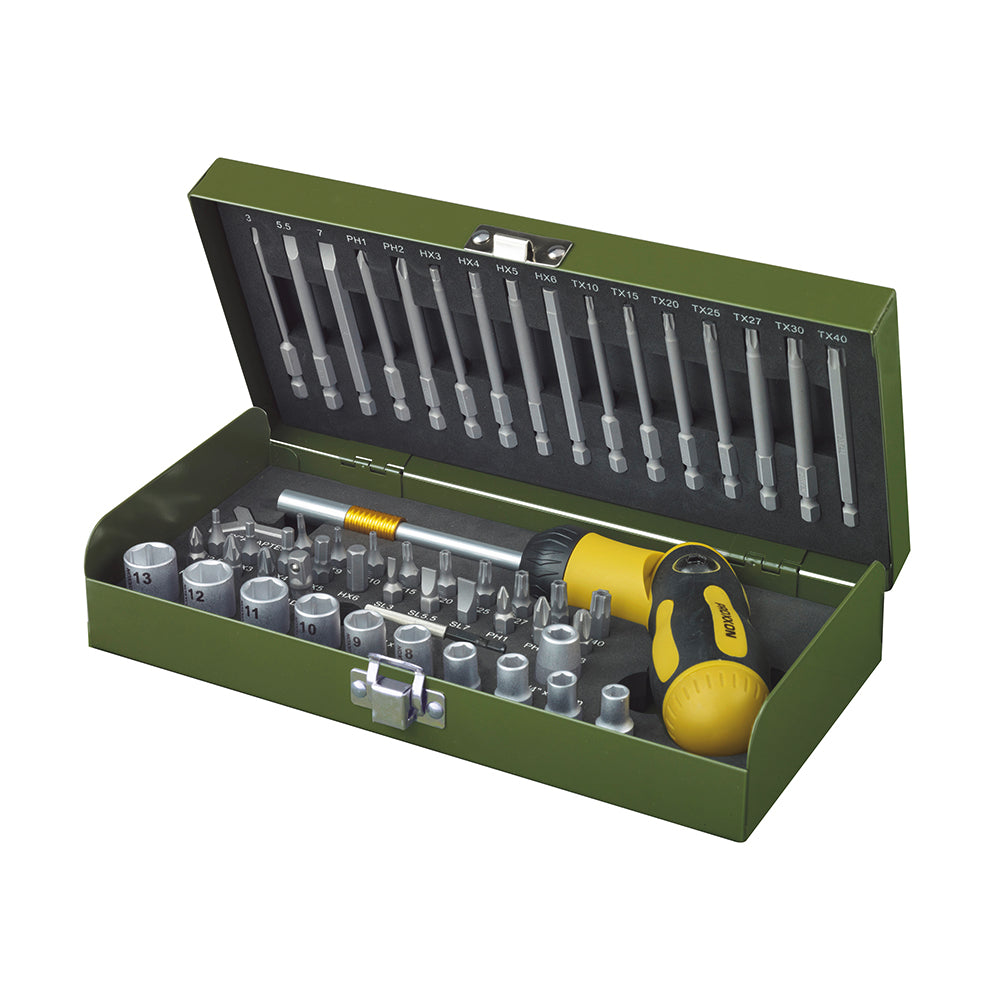 Bitset incl. foldable screwdriver with ratcheting function (54-piece)