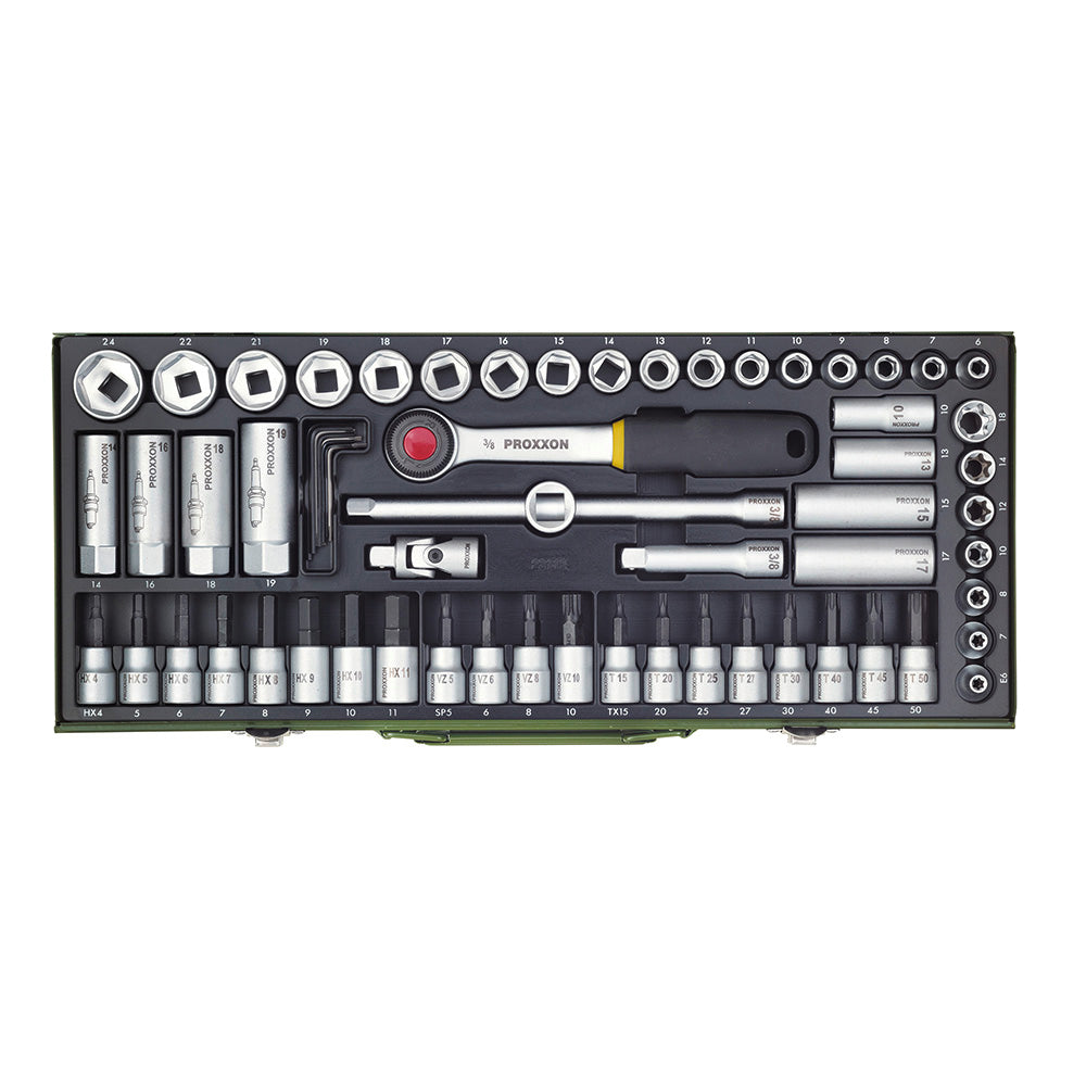 Super compact socket set, 3/8" (65-piece)