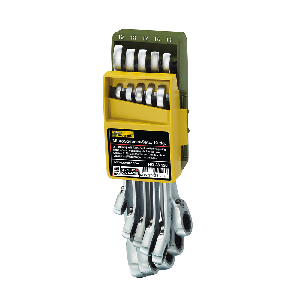 MicroSpeeder set in foldable plastic holder, 8 – 19mm (10-piece)