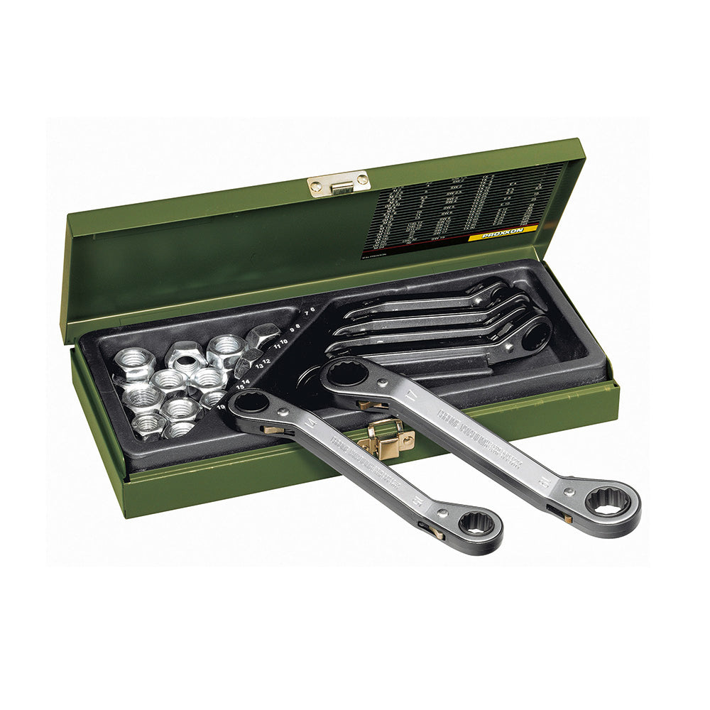 Speeder ratchet spanner set, 6 x 7 - 17 x 19 mm (6-piece)