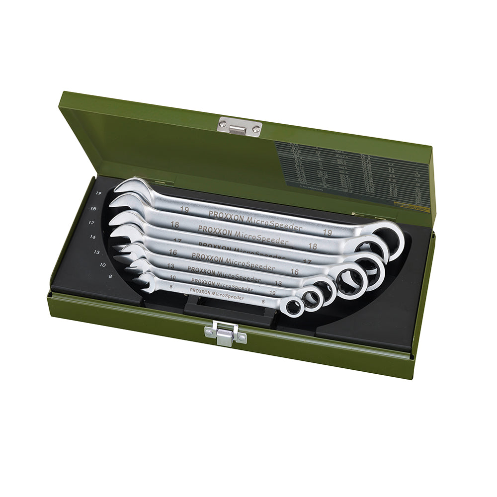 MicroSpeeder Ring spanner set, 8-10-13-16-17-18-19 mm (7-piece)