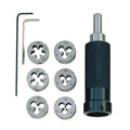 Die holder with dies for M3 to M10 male threads