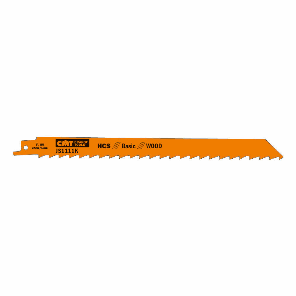 5 Sabre Saw Blades For Wood (Hcs) 225X8,5X3Tpi