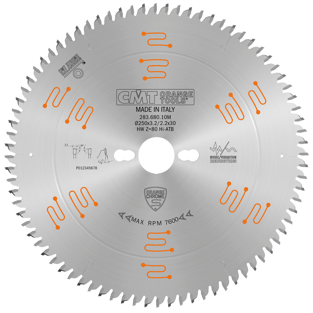 Chrome Saw Blade Hw 250X3,2/2,2X30 Z80 38? Atb -2Neg