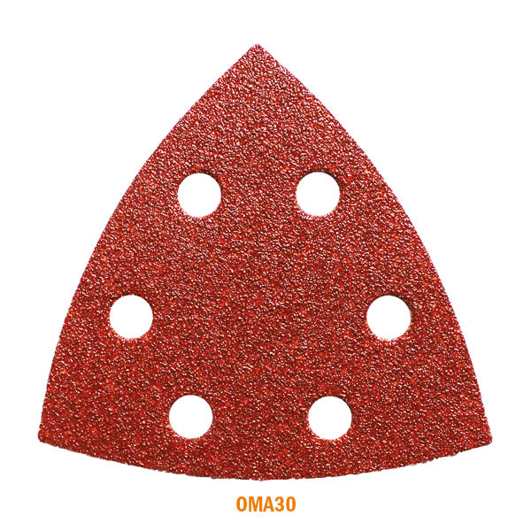 93MM ALUMINIUM-OXIDE DELTA SANDPAPER FOR WOOD, PERFORATED
