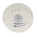 Bleached muslin polishing wheel, soft, Ø 100 x 15 mm for PM 100