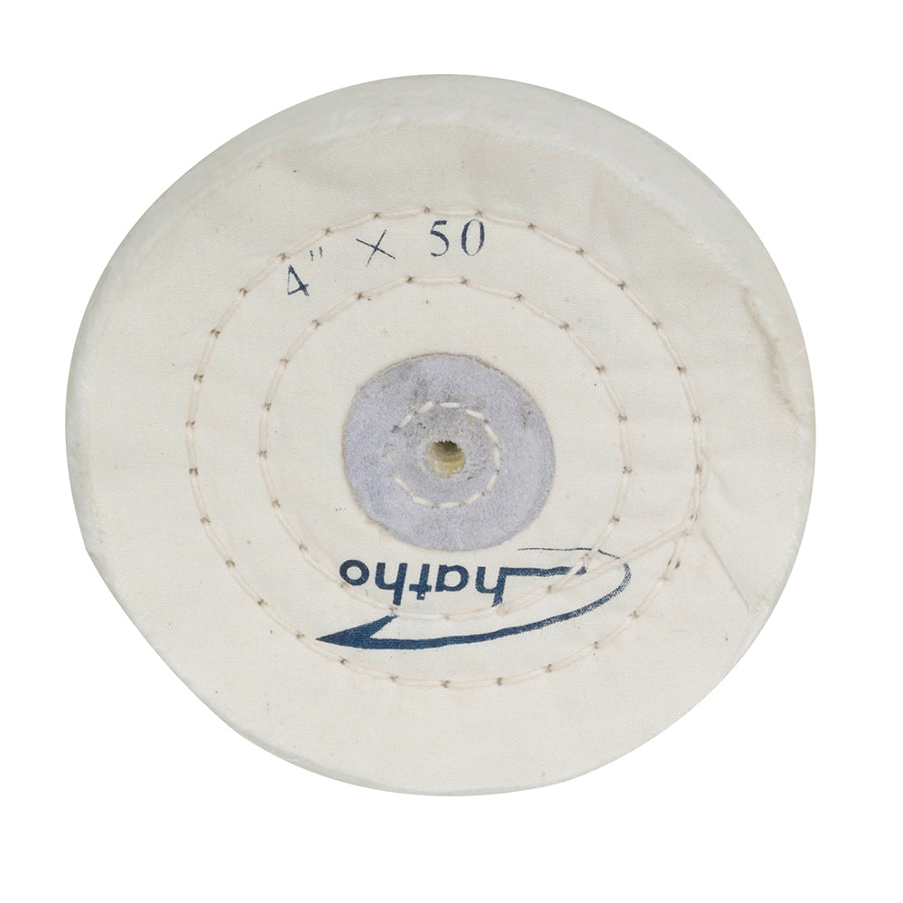 Bleached muslin polishing wheel, soft, Ø 100 x 15 mm for PM 100