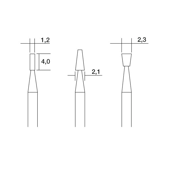 Tungsten carbide millers, different shapes, 3 pcs.