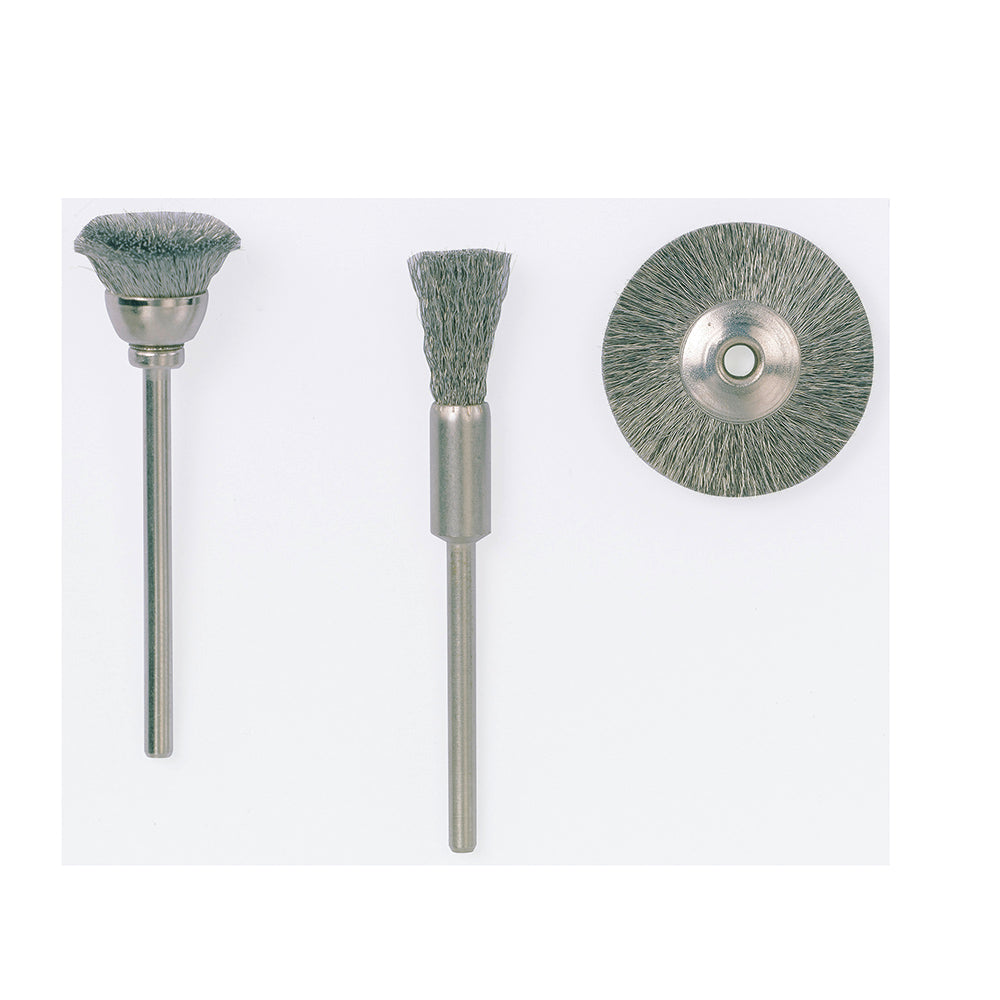 Stainless steel wire wheel brushes, 22 mm, 5 pcs. + arbor