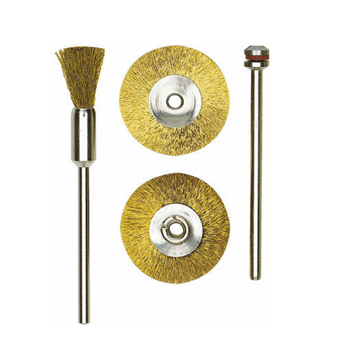 Brass wire brush, Ø 8 mm, 2 pcs.