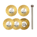 Brass wire wheel brushes, Ø 22 mm, 5 pcs. + arbor