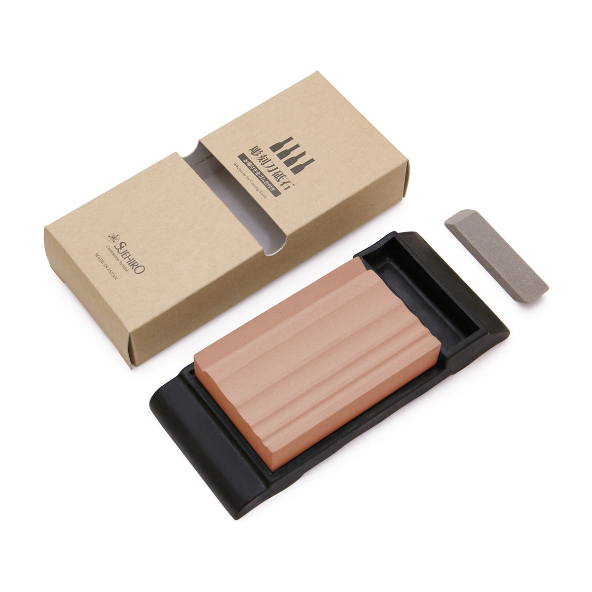 Coarse Whetstone for Carving Knives (with Rubber Stand) 2HS-12 280 Grit