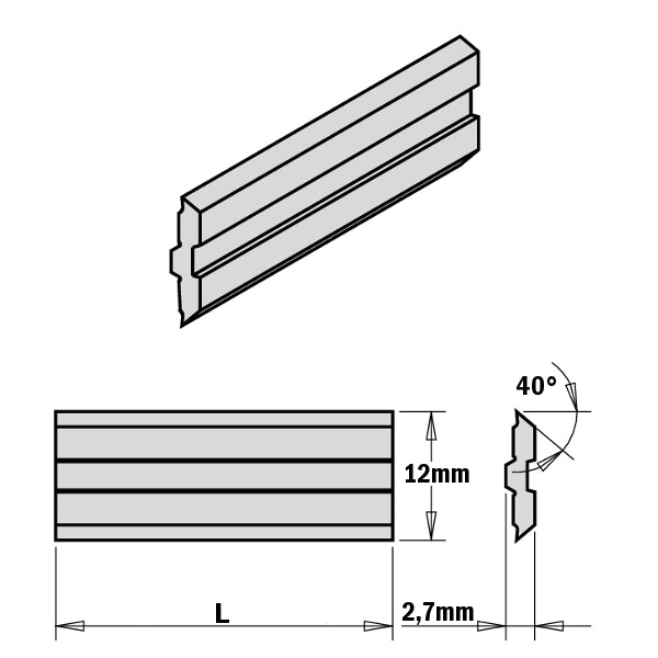 2-PIECE HPS PLANER AND JOINTER KNIFE SET FOR ''CENTROSTAR, CENTROFIX AND QUICKFI