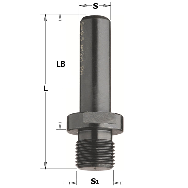 Arbor M12X1 S=12,7 Lb=40