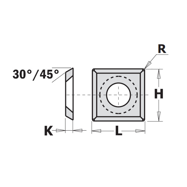 Hw-Hc Reversible Knife Straight W/Round (4/30?) 14X14X2