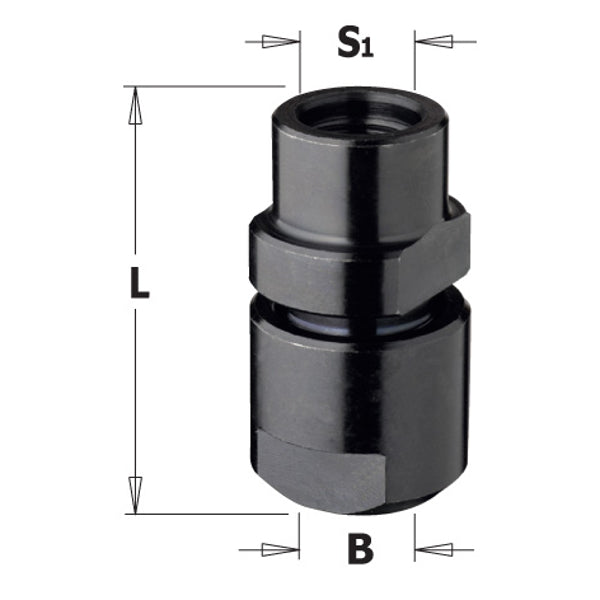 Chuck W/Out Collet S=M12X1 For S=6-6.35-8-9.5Mm