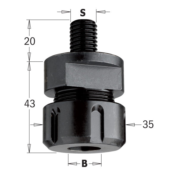 Chuck W/Out Collet S=M14X2 For Collet Er20