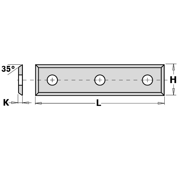 HWM-Knife 50x12x1.7mm Three Holes (4/35?) HWM-K1920