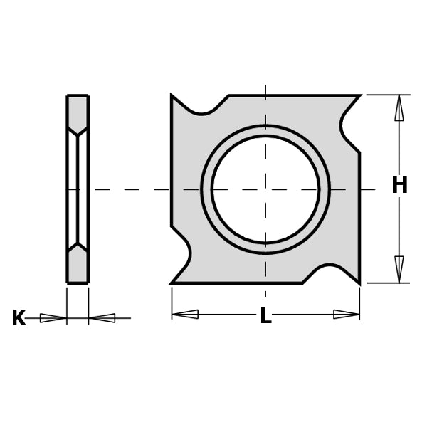 Hw-Hc Standard Replaceable Knife (4 Cutting Edges)  18X18X2M