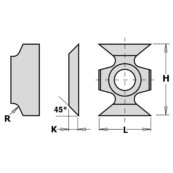 Hw-Hc Edge Rouding Replaceable Knife  45?  (16X22X5)