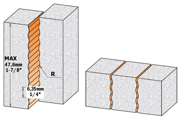 Hw Solid Surface Wavy Joint Bit S=12  D=15,87X51X89  R=4,36