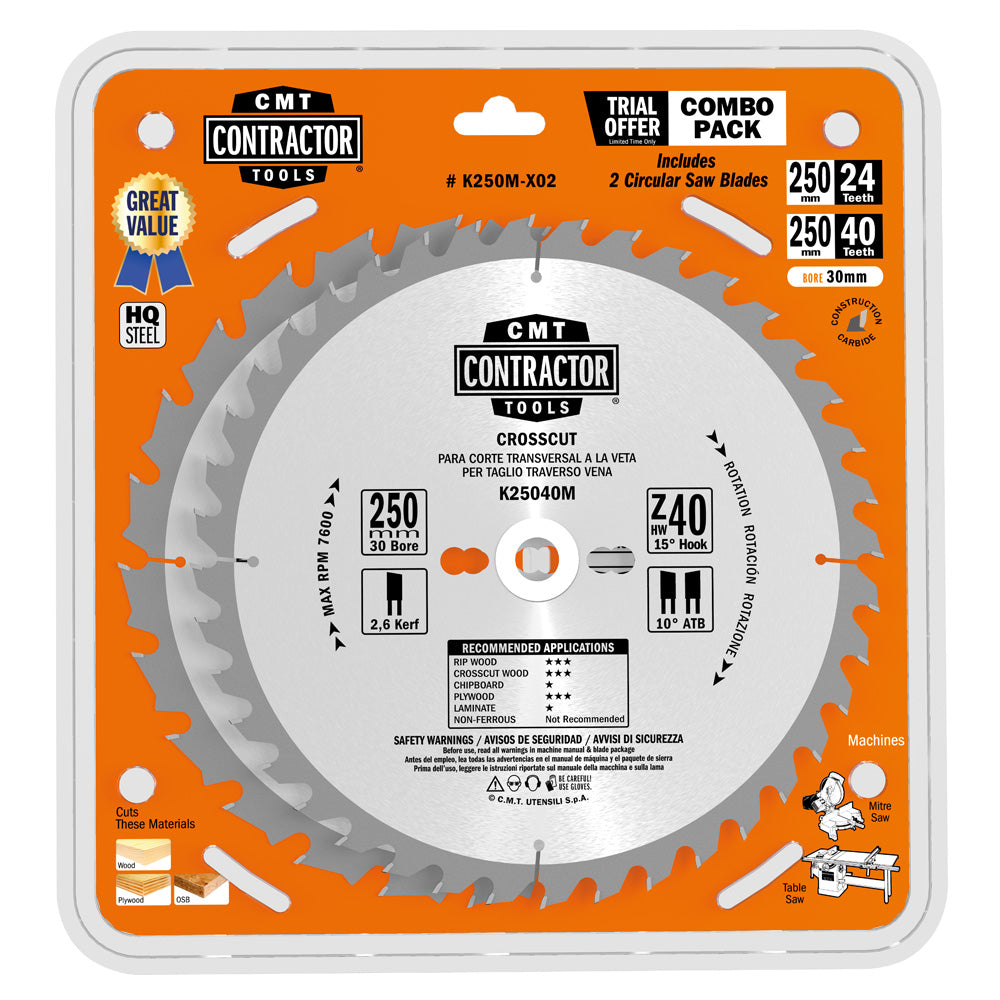 Contractor circular saw blades Combo pack K CONTRACTOR?