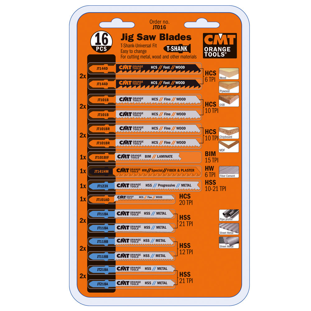 16 Piece Jig Saw Blade Set