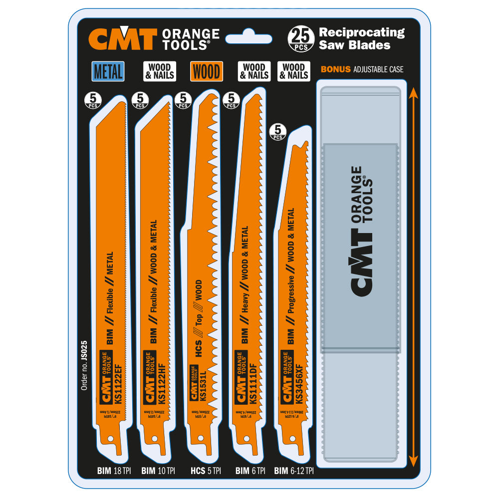 25-Pcs RECIPROCATING SAW BLADES SET