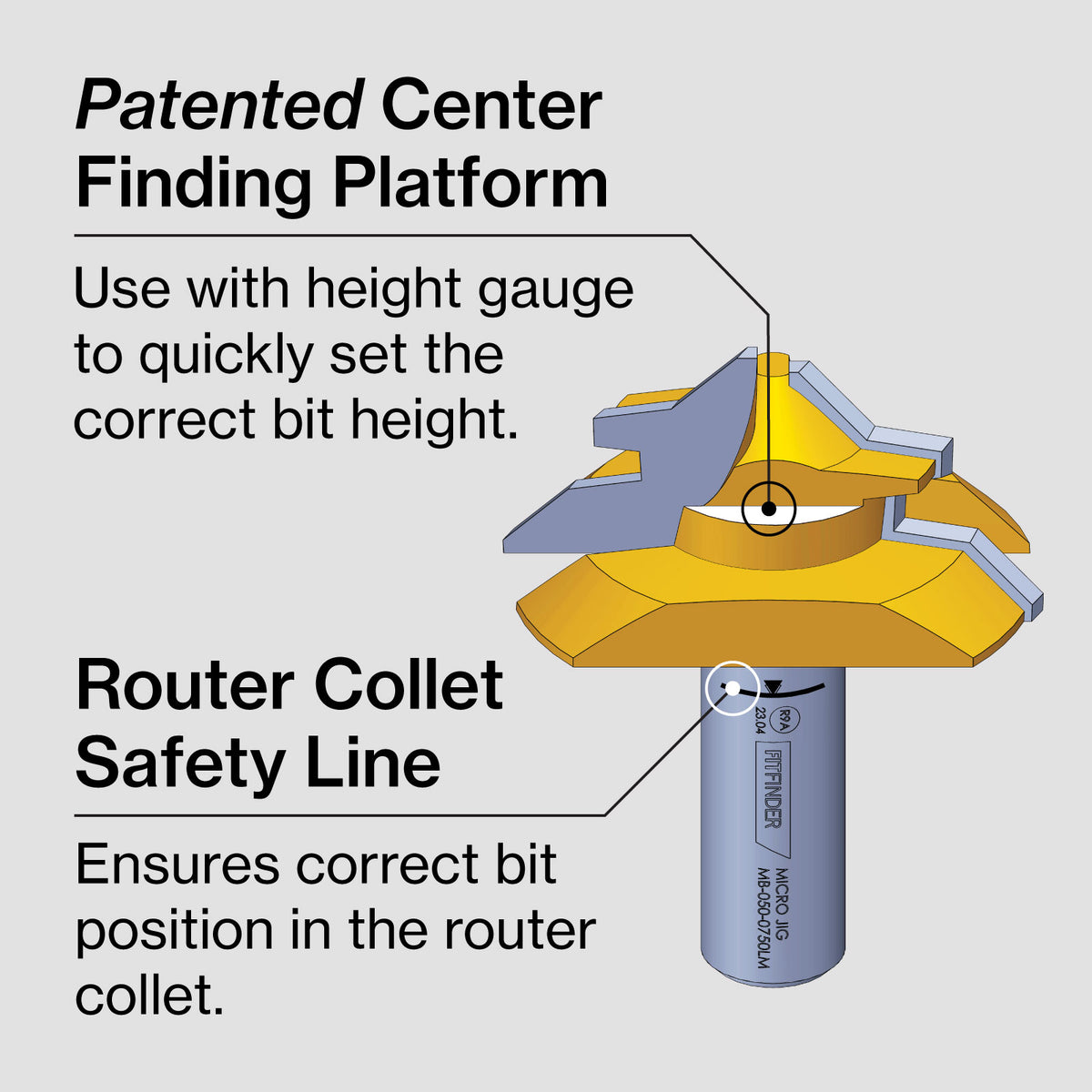 FITFINDER Lock Miter Router Bit (1/2" Shank)