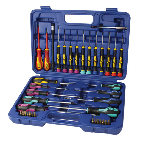 Screwdriver set in plastic case. 39pc S LI
