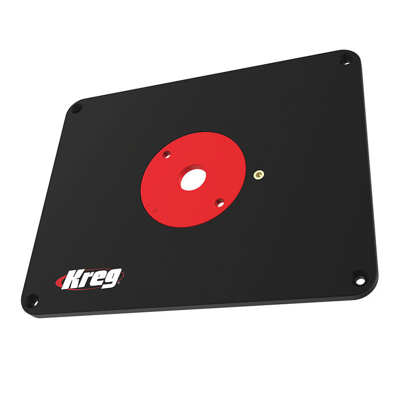 Kreg Precision Router Table Insert Plate w/Level-Loc Rings predrilled for Bosch & Porter Cable Routers