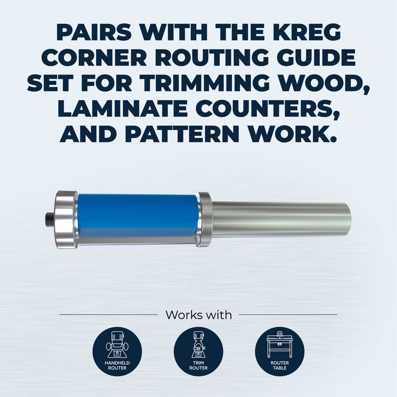 Kreg Flush Trim Bit 3/4" Cut Diameter 35mm Cut Length 1/2" Shank