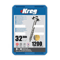 Kreg Zinc Pocket-Hole Screws - 32mm/1.25", #8 Coarse-Thread, Maxi-Loc™, 1200-count