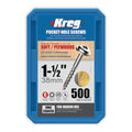 Kreg Pocket Screws - 38mm / 1-1/2"  #8 Coarse  Washer-Head