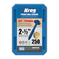 Kreg Blue-Kote WR Pocket Screws - 64mm / 2-1/2"  #8 Crse  Wa