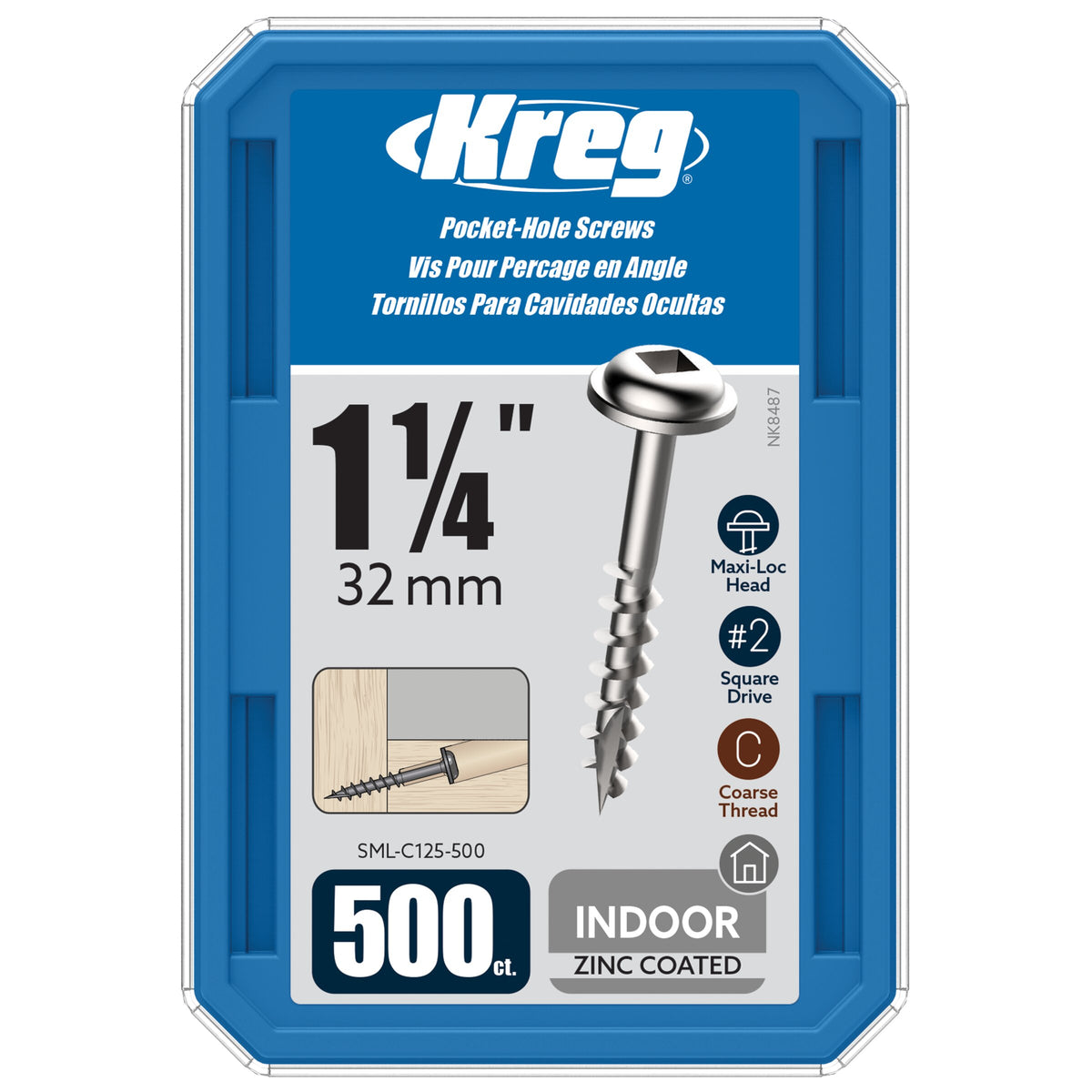 Kreg Pocket Screws - 32mm / 1-1/4" #8 Coarse Washer-Head