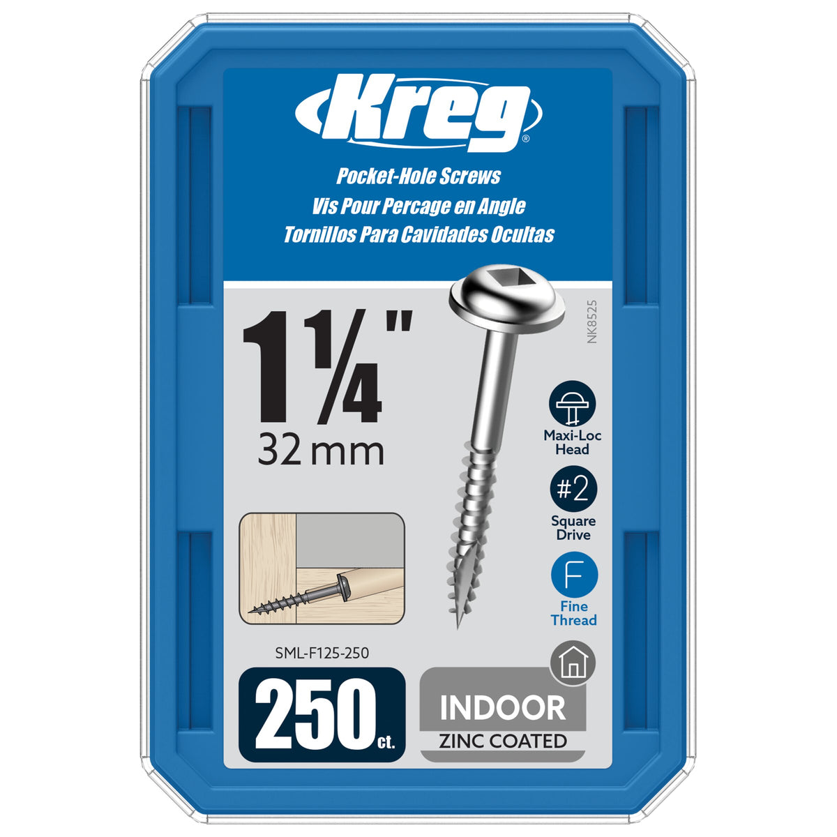 Kreg Pocket Screws - 32mm / 1-1/4"  #7 Fine  Washer-Head  25
