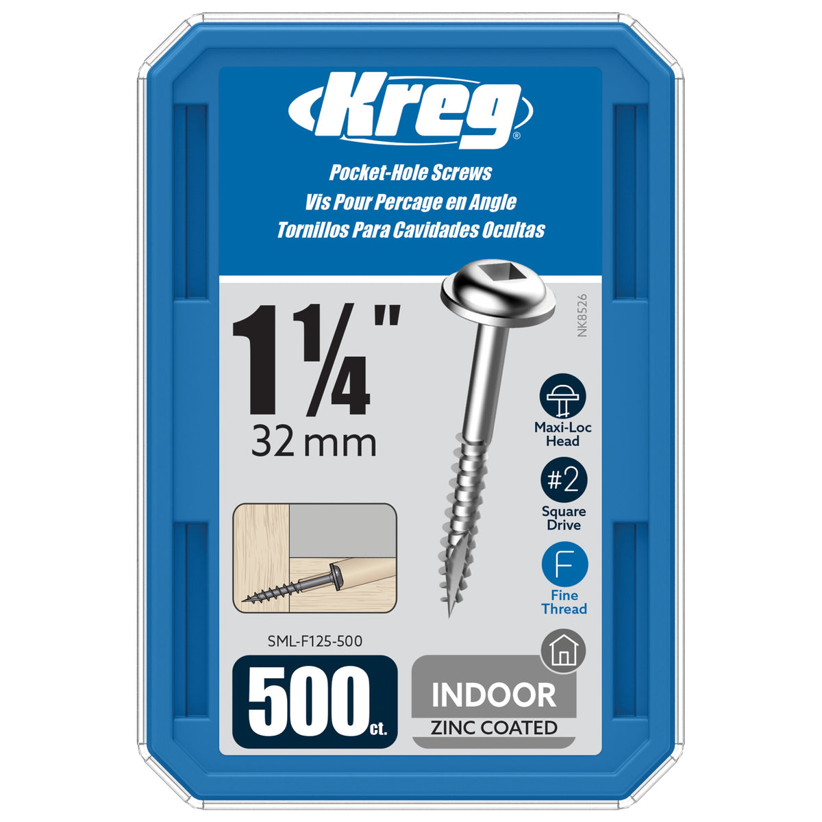 Kreg Pocket Screws - 32mm / 1-1/4"  #7 Fine  Washer-Head  50