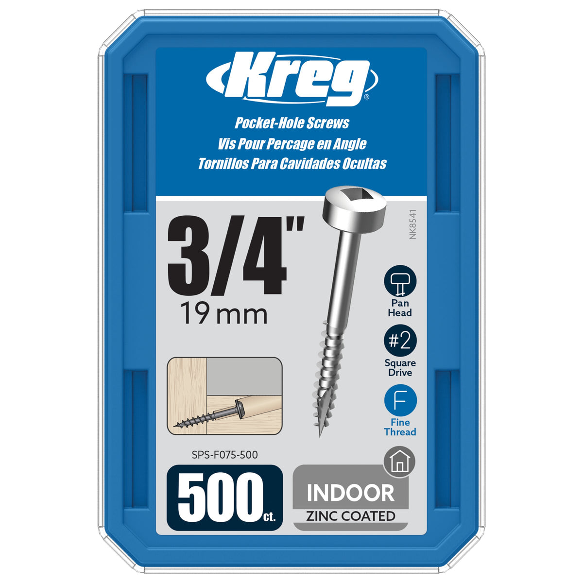 Kreg Pocket Screws - 19mm / .75"  #6 Fine  Pan-Head  500ct