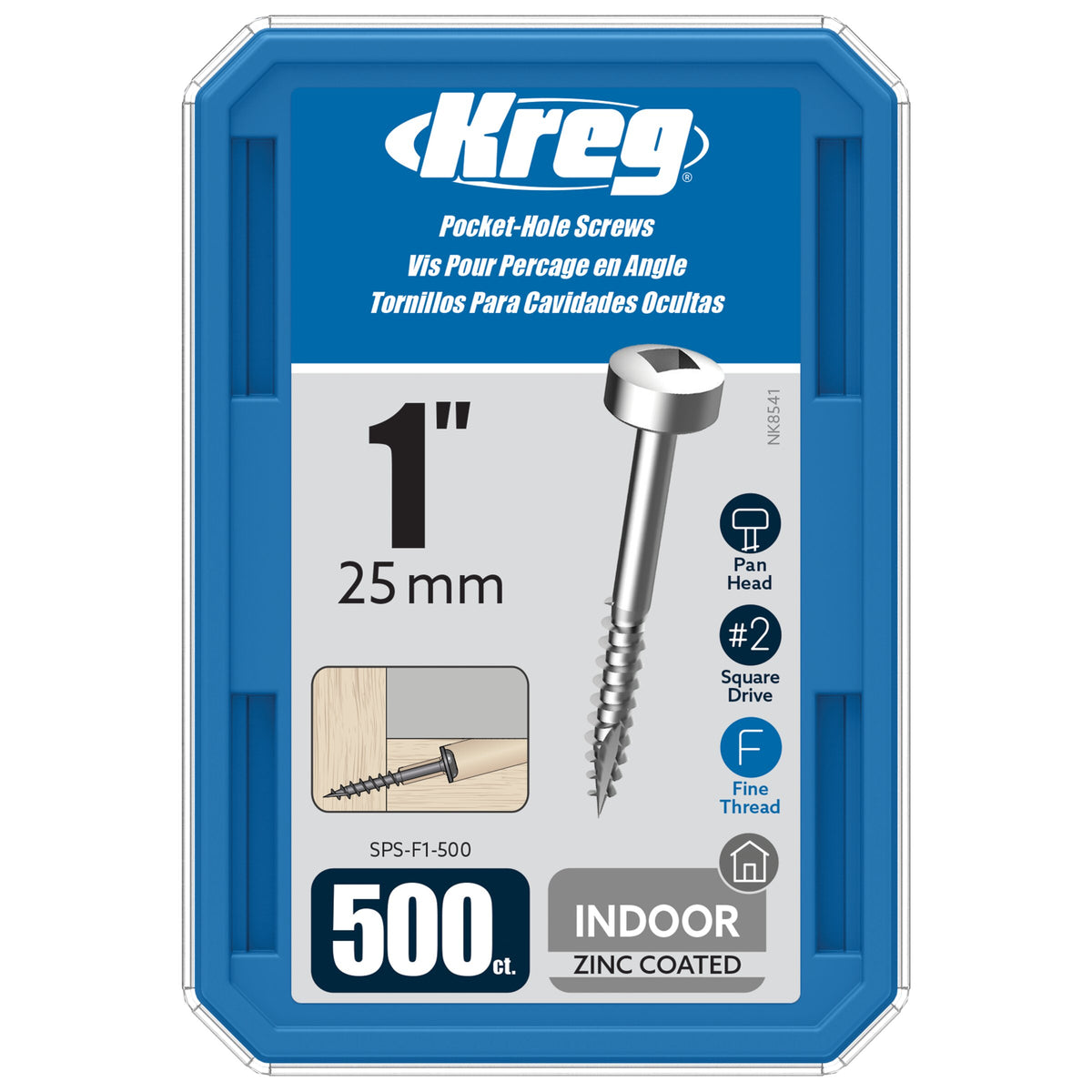Kreg Pocket Screws - 25mm / 1"  #6 Fine  Pan-Head  500ct